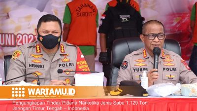 Pengungkapan Tindak Pidana Narkotika Jenis Sabu 1,129 Ton Jaringan Timur Tengah – Indonesia