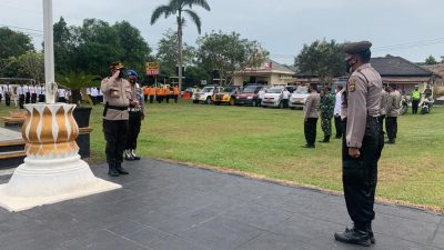 Jelang Diadakan Vaksinasi Covid – 19 Keliling , Polres  Way Kanan Gelar Apel Kesiapan