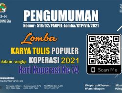 Peserta Lomba Karya Tulis Populer HUT 74 Koperasi Diumumkan