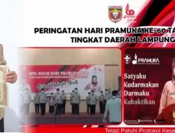 Hari Pramuka ke-60 Tahun 2021, Kakanwil Kemenag Lampung Terima Penghargaan Satya Lencana Pancawarsa IV