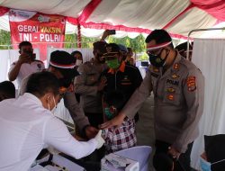 Polres Way Kanan  Gelar ‘Vaksinasi Merdeka’ Jelang HUT Kemerdekaan RI Ke 76