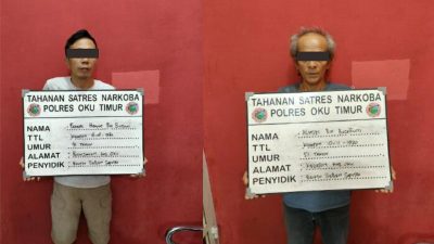 Kedapatan Membawa Sabu, 2 Pria diringkus Satresnarkoba Polres OKU Timur
