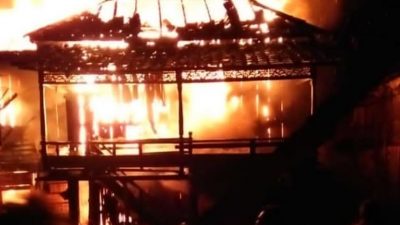 Diduga Korsleting listrik, Satu Rumah Warga OKU Selatan Ludes Terbakar