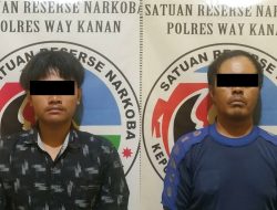 Polres Way Kanan Ringkus Dua Pemuda Diduga Edarkan Sabu di Lembasung