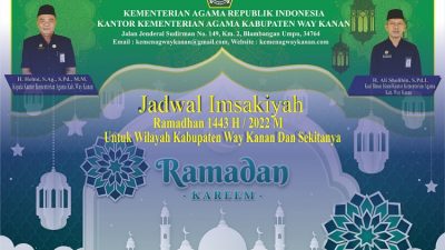 Download Jadwal Imsakiyah Untuk Kabupaten Way Kanan dan Sekitanya