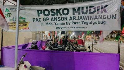 Posko Mudik GP Ansor Arjawinangun Sediakan Bensin Gratis dan Fasilitas Nyaman Lainnya