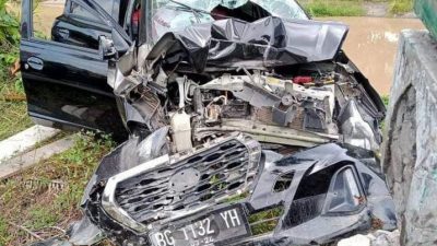 Kecelakaan Tunggal di OKU Timur, Satu Minibus Rusak Parah