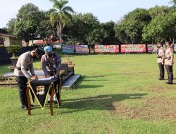 Polres Way Kanan Gelar Upacara Sertijab Kasatresnarkoba