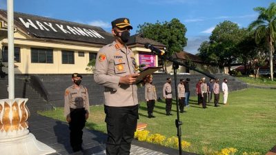 Polres Way Kanan Gelar Apel Pengamanan Malam Takbir
