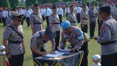 Sembilan Pejabat Polres Lampung Utara Resmi Berganti