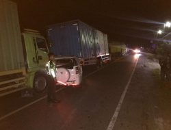 Polisi datang TKP Tabrakan Beruntun di Jalinsum Kampung Sidoarjo