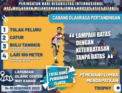 Peringati Hari Disabilitas Internasional, NPC Way Kanan Adakan Berbagai Perlombaan Untuk Difabel