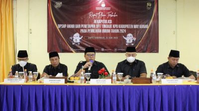 Hari Ini KPU Way Kanan Tetapkan DPT untuk Pemilu Tahun 2024
