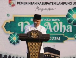 Pemkab Lampura Laksanakan Sholat Idul Adha 1444 Hijriyah dan Serahkan Hewan Kurban