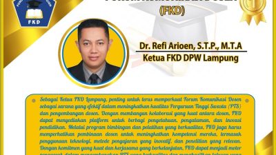 Refi Arioen Dosen Saburai Terpilih Menjadi Ketua FKD Lampung