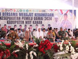 Upaya Sukseskan Pemilu, Polres Way Kanan Gelar Do’a Bersama Dan Kesepakatan Pemilu Damai 2024