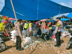 Patroli KRYD di Pasar Kalangan, Polsek Blambangan Umpu Sampaikan Himbaun Kambtibmas