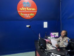 Ops Keselamatan 2024, Kanit Kamsel Satlantas Polres Way Kanan Sosialisasi di Radio