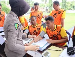 Tingkatkan Kemampuan Fisik, Polisi Tes Kesamaptaan Jasmani di Way Kanan