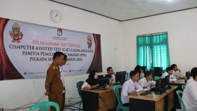 Tes Tertulis CAT Pemilihan PPK Pilkada 2024 Digelar di SMK YP 17 Baradatu