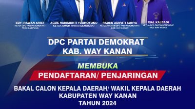 Partai Demokrat Way Kanan Buka Pendaftaran Calon Kepala Daerah dan Wakil Kepala Daerah