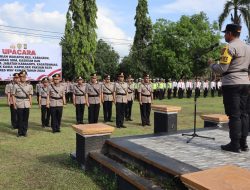 Polres Way Kanan Gelar Upacara Pelantikan dan Serah Terima Jabatan Pejabat Polisi