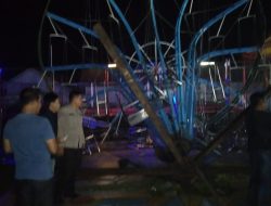 Wahana Ontang-Anting Ambruk di Pasar Malam Baradatu, Beberapa Pengunjung Terluka