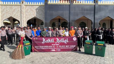 Polres Way Kanan Gelar Bakti Sosial Religi dalam Rangka Hari Bhayangkara Ke-78