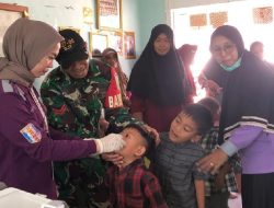 Babinsa Kampung Bonglai Hadiri Pekan Imunisasi Nasional di Posyandu Kaktus