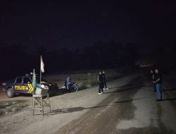 Polsek Negeri Besar Gelar Patroli Malam Antisipasi Kerawanan Kamtibmas di Jalan Poros Kampung Negara Jaya