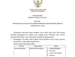 5 Timsel KPU Lampung Periode 2024-2029 Resmi di Umumkan