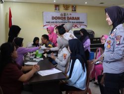 Polres Way Kanan Gelar Donor Darah dalam Peringatan Hari Jadi Ke-76 Polwan RI