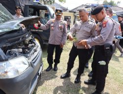 Biro Logistik Polda Lampung Lakukan Pengecekan Kendaraan dan Senpi Dinas di Polres Way Kanan untuk Persiapan Pilkada 2024