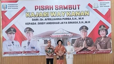 Pisah Sambut Kajari Way Kanan: Dr. Afrillianna Purba Dihandover kepada Dody Andohar Jaya Sinaga di Gedung Pusiban