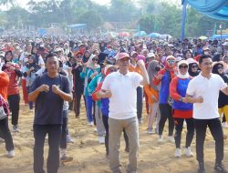 Ribuan Warga Antusias Ikuti Senam Sehat Bersama di Way Tuba, Hadiah Utama Satu Kavling Tanah