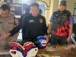 Helm Doraemon Ungkap Sindikat Pemalsuan Nomor Rangka dan Mesin Motor Curian di Lampung
