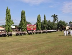 Polres Way Kanan Gelar Penerimaan dan Pengenalan Tunggul Kesatuan Wira Bhakti Ramik Ragom
