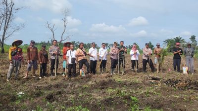 Wujudkan Ketahanan Pangan, Polres Way Kanan Tanam Bibit Jagung di Lahan Kosong