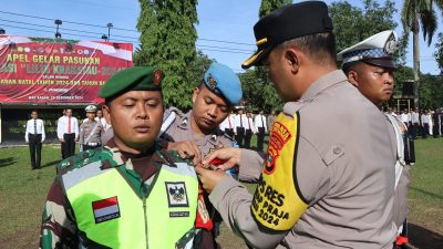 Polres Way Kanan Gelar Apel Pasukan Operasi Lilin Krakatau 2024 untuk Pengamanan Nataru