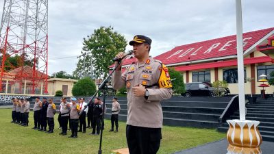 Pengamanan Pasca Pilkada: Kapolres Way Kanan Pimpin Apel Pagi dan Berikan Arahan kepada Personel