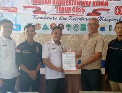 Badan Kesbangpol Way Kanan Terima Laporan Keberadaan Organisasi Dari Pengurus DPC KWRI Way Kanan Periode 2025-2028
