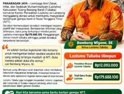 Lazismu Tubaba Galang Donasi Gempa NTT, Terkumpul Rp179,6 Juta